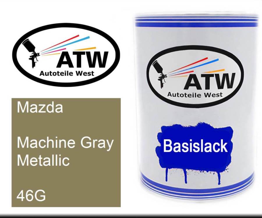 Mazda, Machine Gray Metallic, 46G: 500ml Lackdose, von ATW Autoteile West.